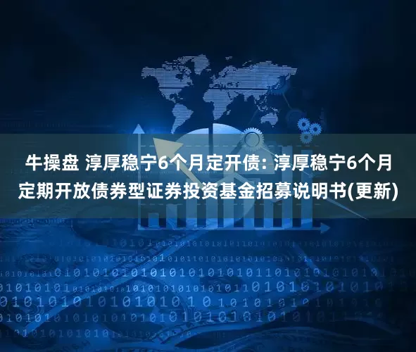 牛操盘 淳厚稳宁6个月定开债: 淳厚稳宁6个月定期开放债券型证券投资基金招募说明书(更新)